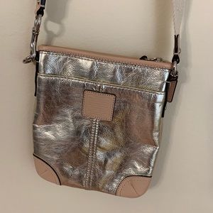 Gold metallic Coach crossbody